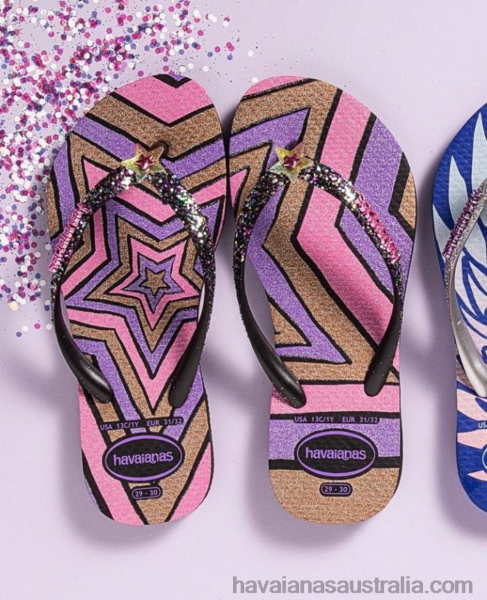 Havaianas Kids Slim Glitter Trendy BLACK