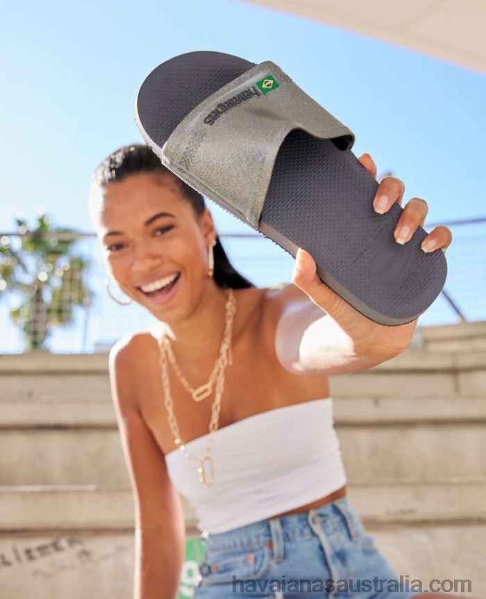 Havaianas Slide Brasil NEW GRAPHITE