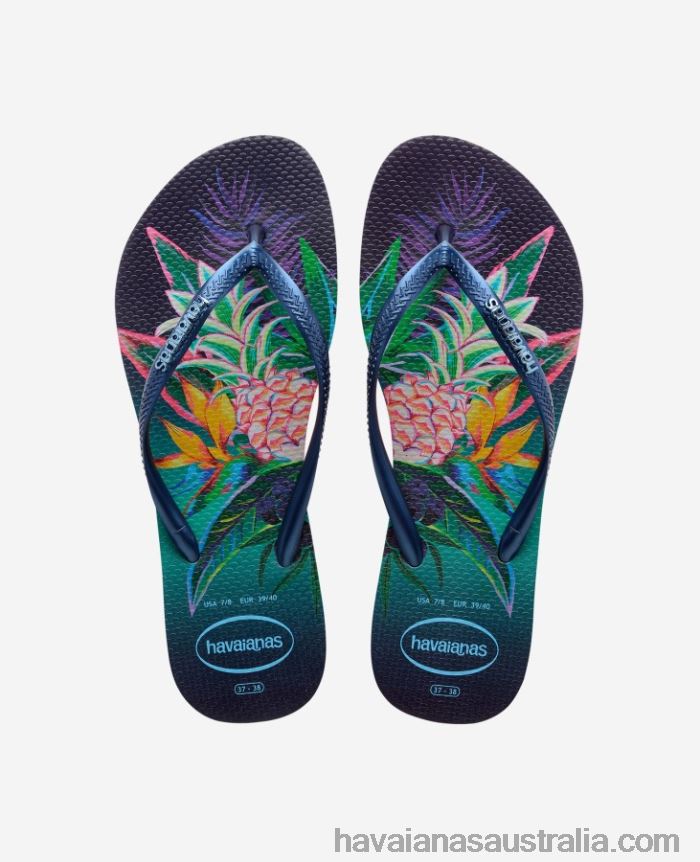 Havaianas Slim Tropical NAVY BLUE