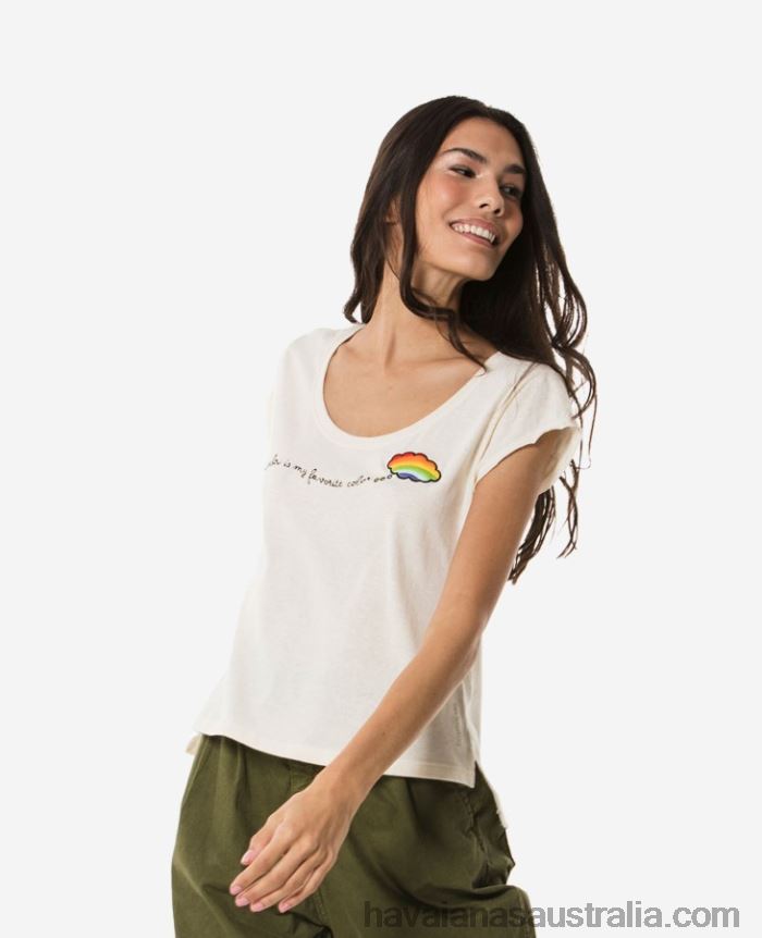Havaianas T-Shirt My Fav Colour Embroided OFF WHITE