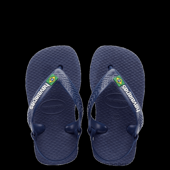 Baby Brazil Logo Flip Flops Navy
