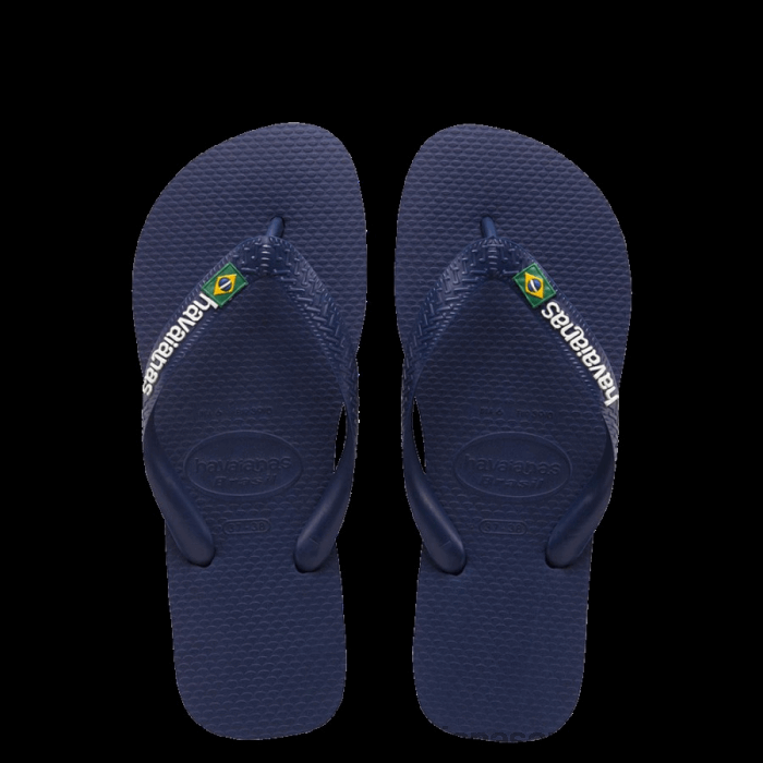 Kids Brazil Logo Flip Flops Navy