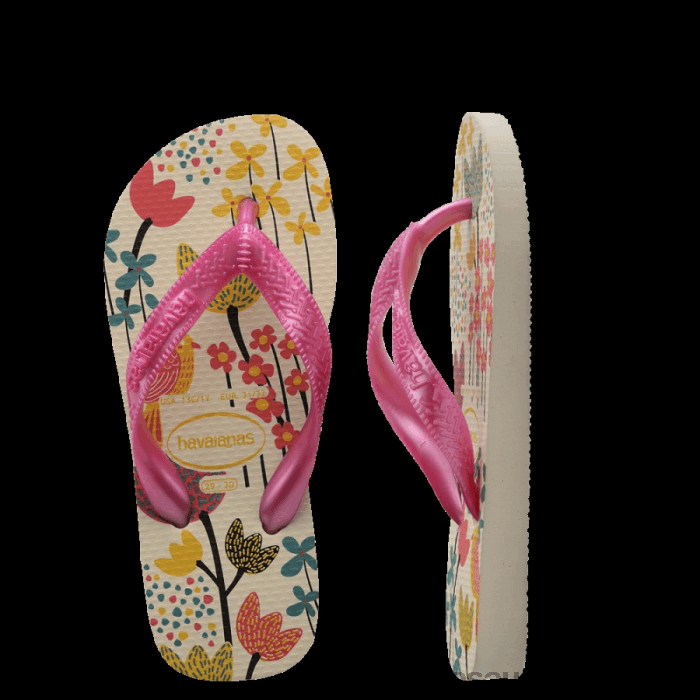 Kids Flores Thongs Beige