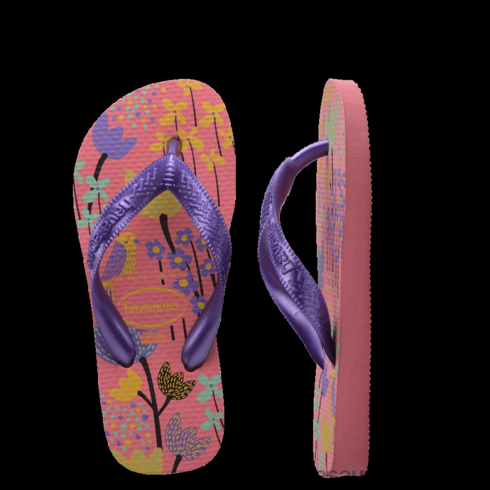 Kids Flores Thongs Pink Porcelain