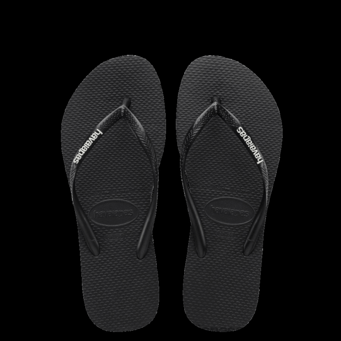 Kids Slim Logo Pop Flip Flops Black