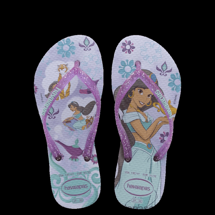 Kids Slim Princess Flip Flops Lavender