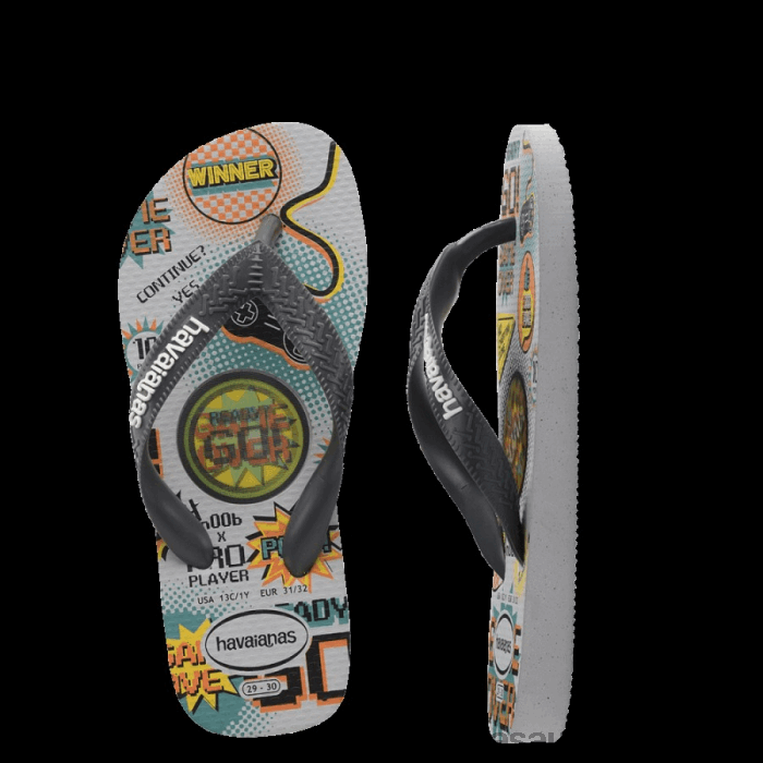 Kids Top Holographic Thongs Ice Grey