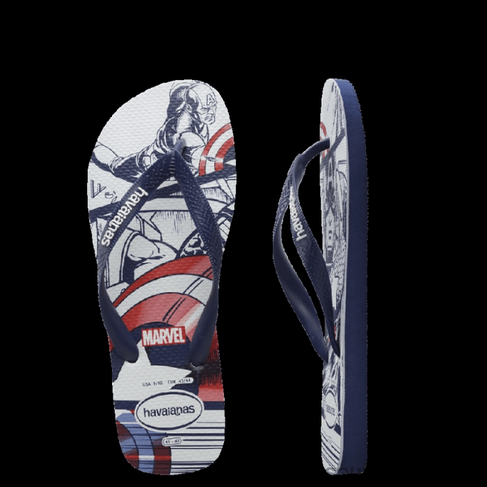 Kids Top Marvel Thongs Navy