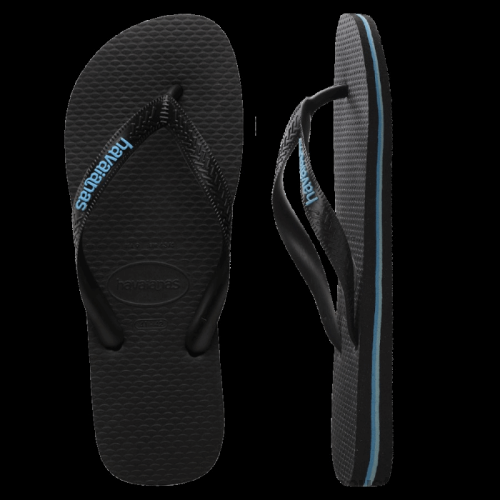 Rubber Logo Thongs Blue