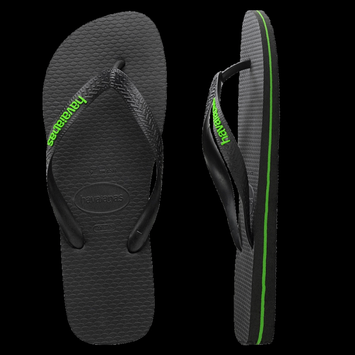Rubber Logo Thongs Neon Green