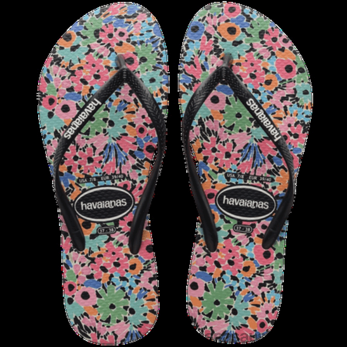 Slim Floral Romantic Flip Flop BEIGE