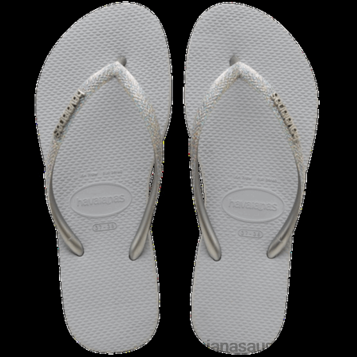 Slim Glitter Flip Flops ICE GREY