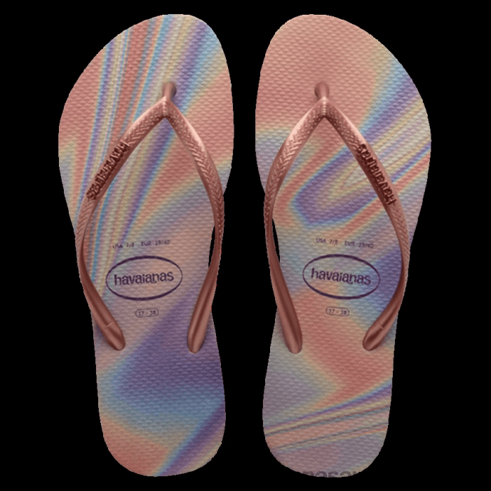 Slim Iridescent Flip Flops Ballet Rose