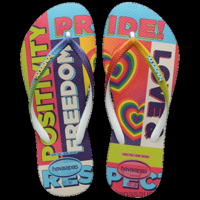 Slim Pride Rainbow Flip Flops BLACK