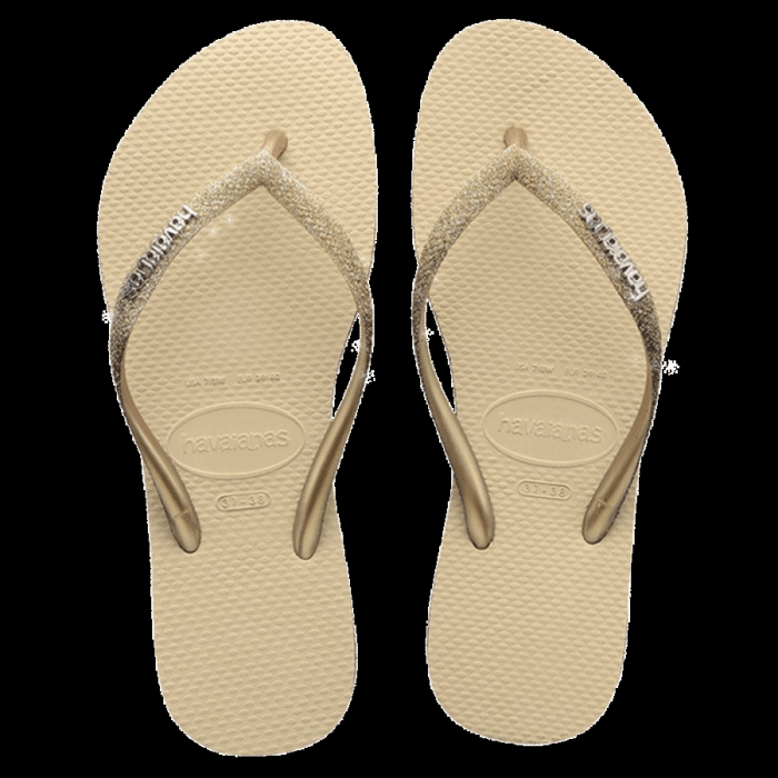 Slim Sparkle Flip Flops Sand Grey