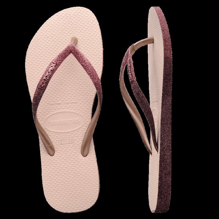 Slim Sparkle Thongs Ballet Rose