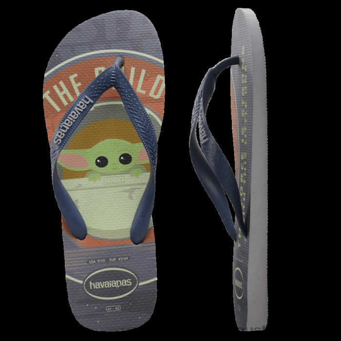 Top Baby Yoda Thongs Ice Grey