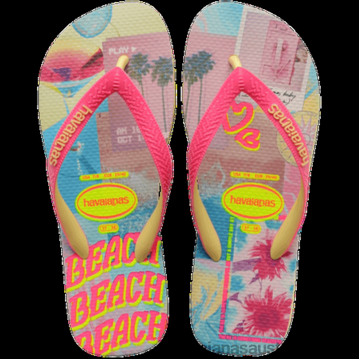 Top Fashion Flip Flops LEMON YELLOW