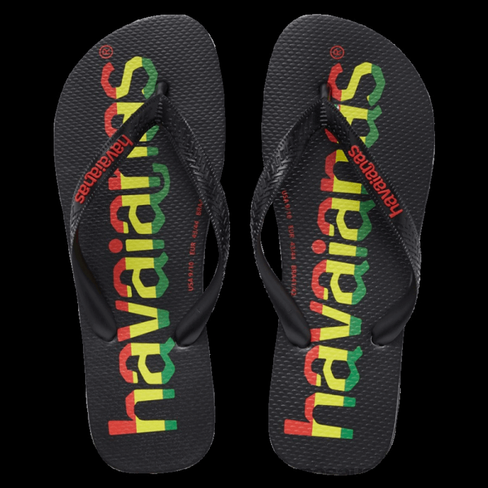 Top Logomania Flip Flops Rasta