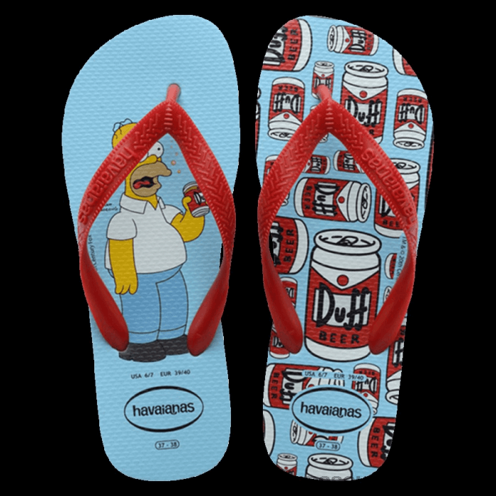 Top Simpsons Flip Flops Blue Water
