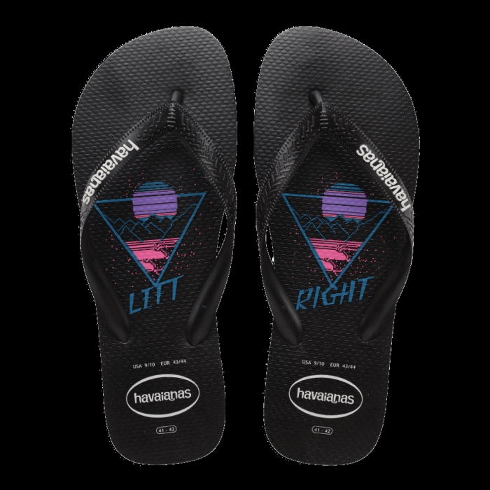 Top Twin Fin Flip Flops Black
