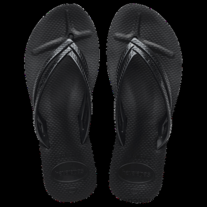 Wedges Flip Flops BLACK
